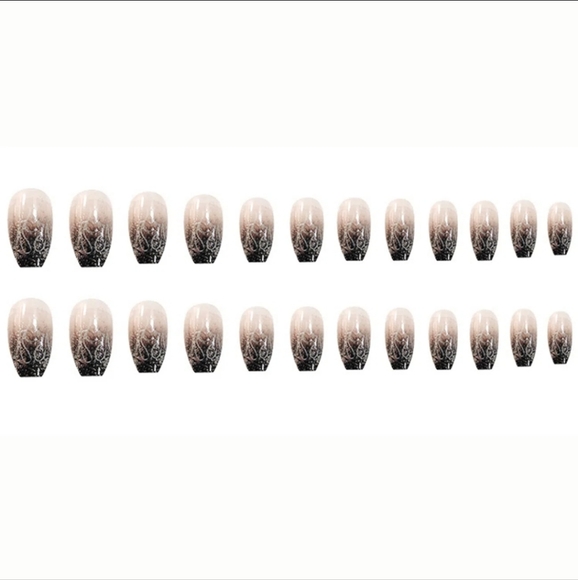 24 Pcs Dark Flame Fake Nails - Picture 4 of 7